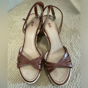 Espadrille and leather wedges